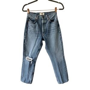 Agolde Women's Blue Distressed Boho Jeans Size 24